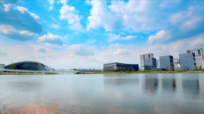 彭州致和街道天府中药城汇通湖延时宣传片