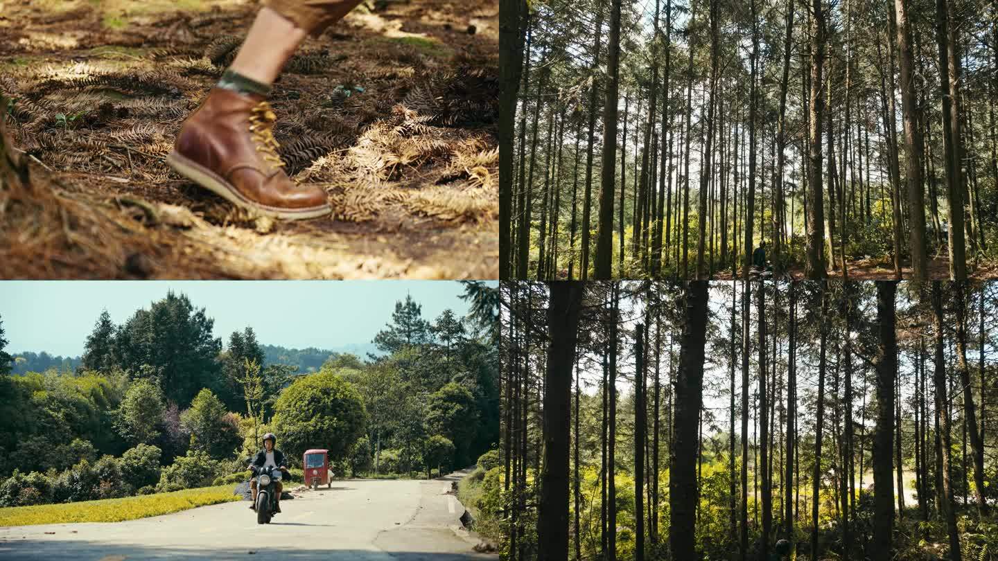 摩托车森林旅行机车宣传片实拍