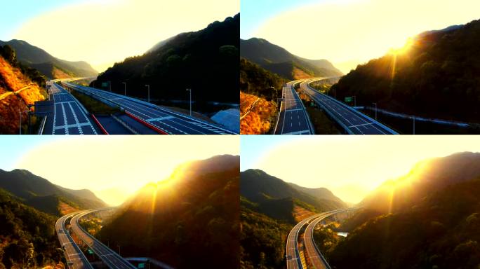 阳光下的高速公路