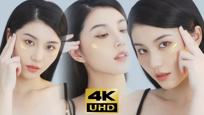 眼部特效4K模特视频素材