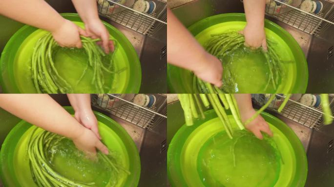 洗豇豆浸泡豇豆 (1)