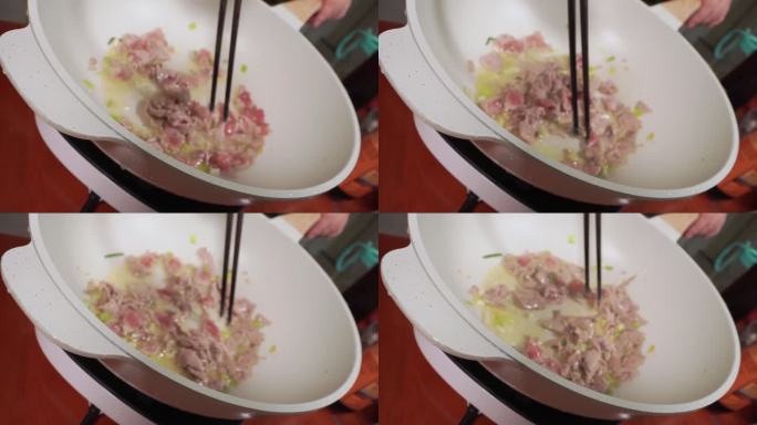 腌制肉片炒平菇 (3)