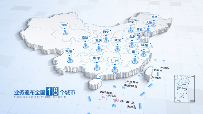 简洁E3D分布全国地图