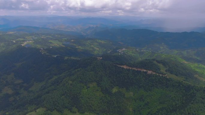 航拍绿色森林大山深山老林