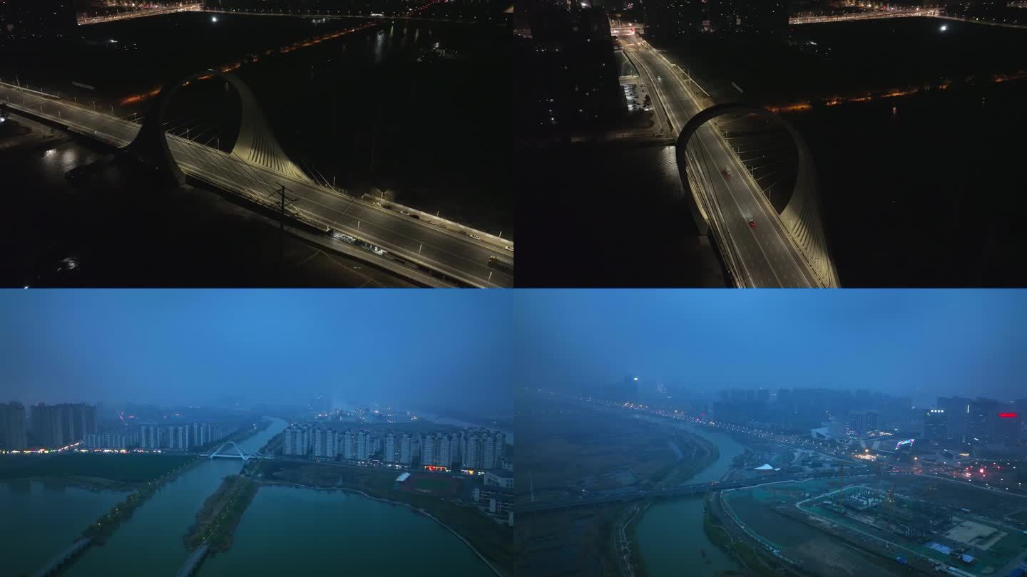 淮安城市夜景航拍