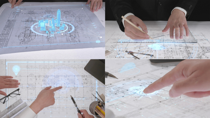 设计师绘图科技线条图纸产品设计建筑生长