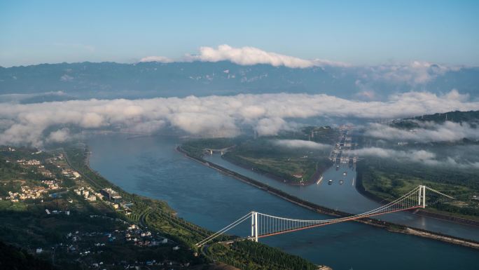 三峡大坝云海延时