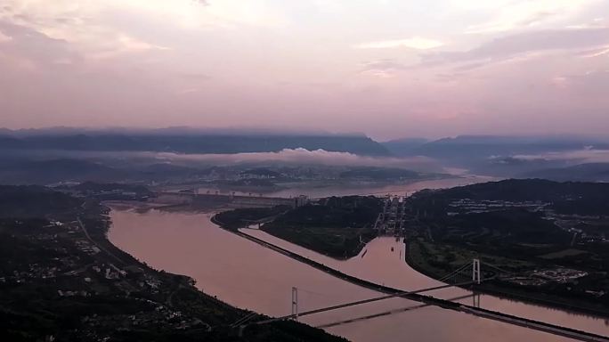 三峡大坝晚霞（延时）