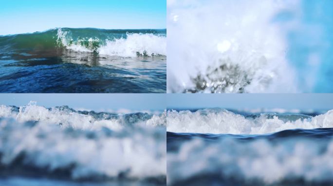 海浪冲击镜头水花