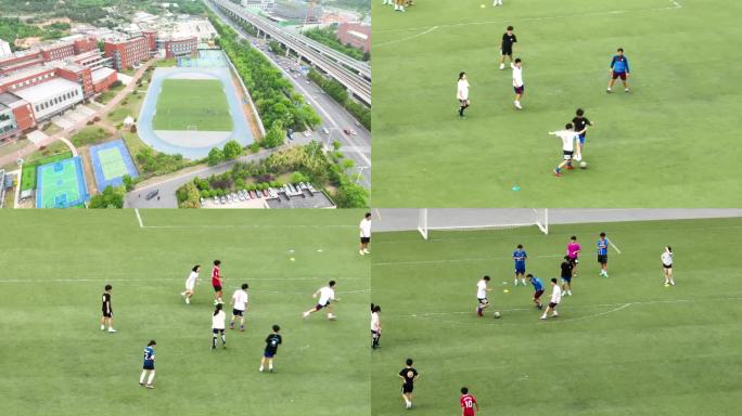 足球场年轻人踢足球