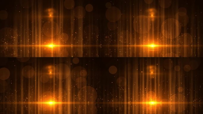金色4K暖光光束粒子拖尾舞台背景视频