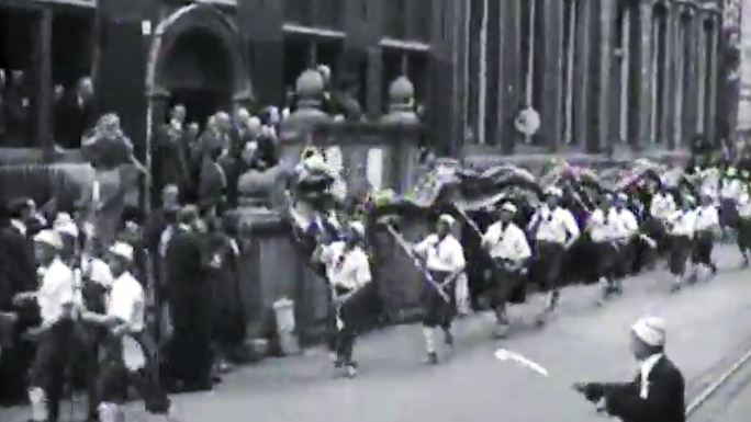 30年代阿姆斯特丹华人舞狮舞龙醒狮表演