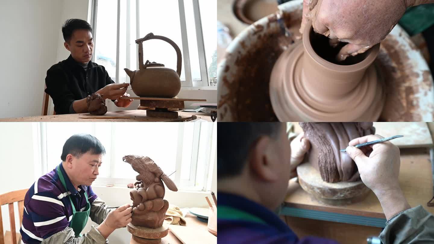 手艺人做陶瓷（靖西夹砂陶）
