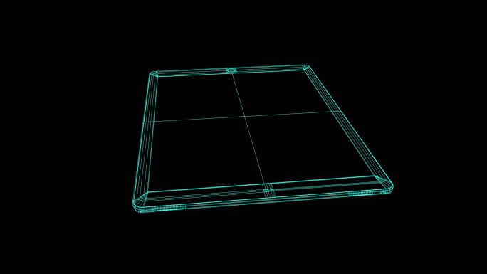 【带通道】线框到实物三维平板电脑产品动画