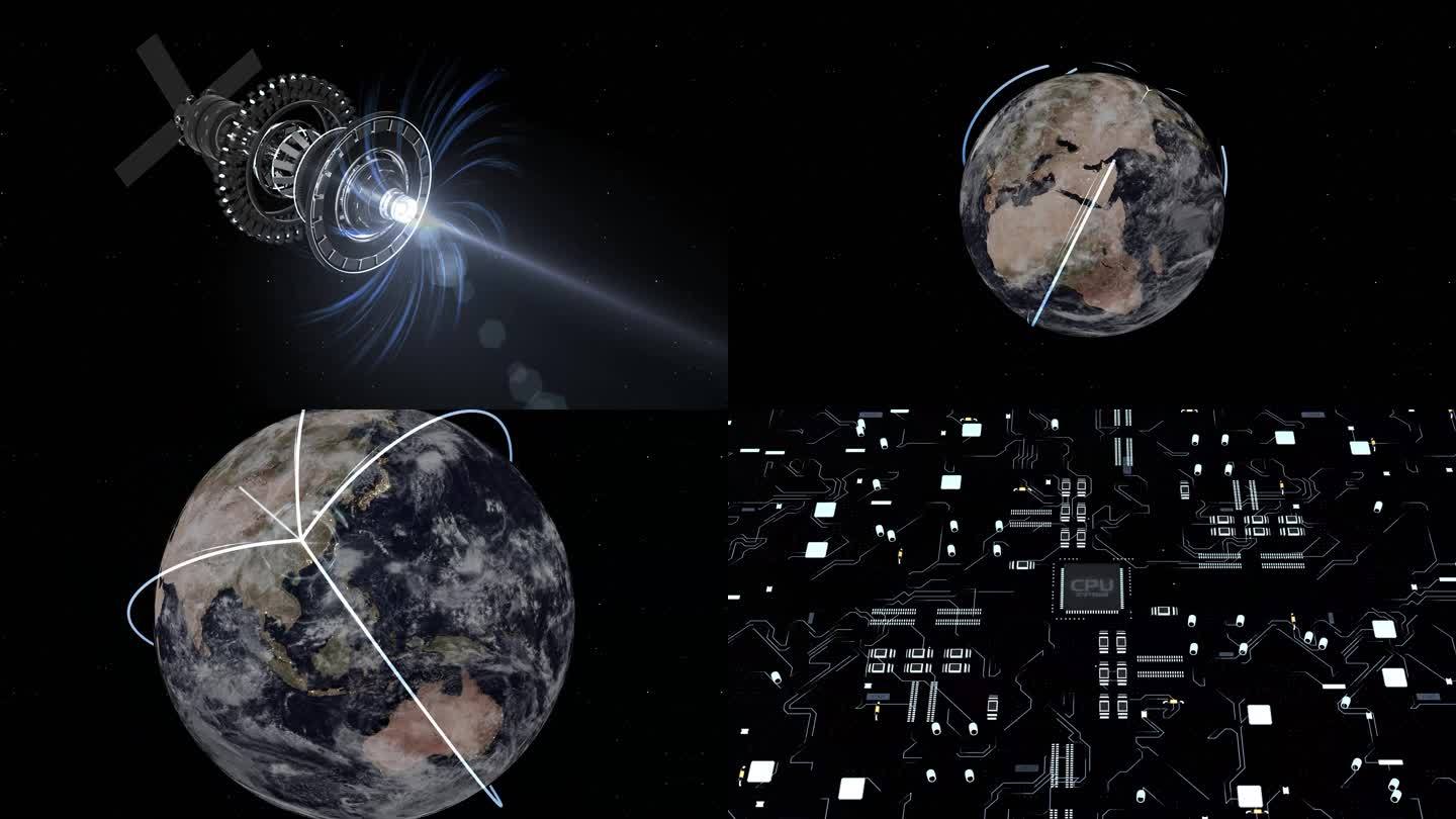 【纯AE制作】太空穿越地球科技芯片