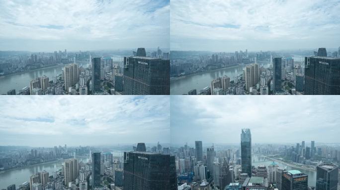 重庆渝中区云端之眼俯瞰4K延时
