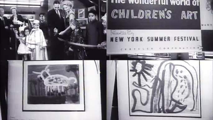 50年代儿童画作展览艺术品
