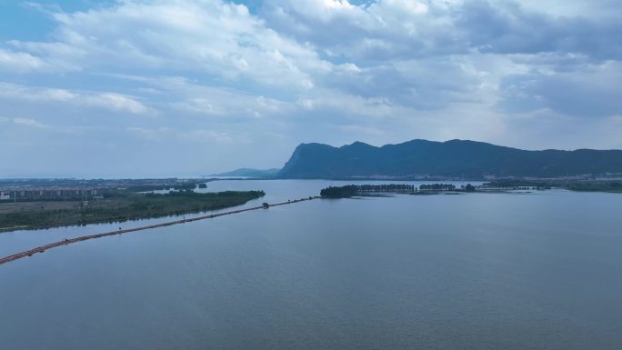 昆明滇池城市航拍海湖生态