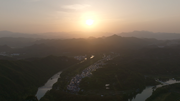 【4k合集】航拍夕阳与大山