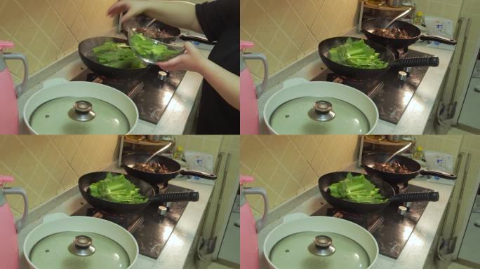 小白菜焯水做饭 (2)