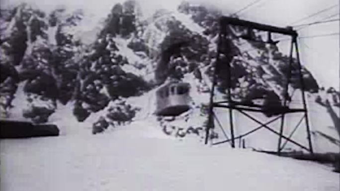 50年代勃朗峰阿尔卑斯山缆车