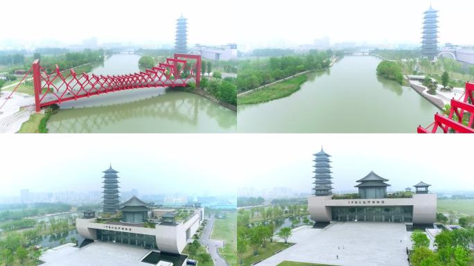 扬州三湾公园剪影桥 运河博物馆
