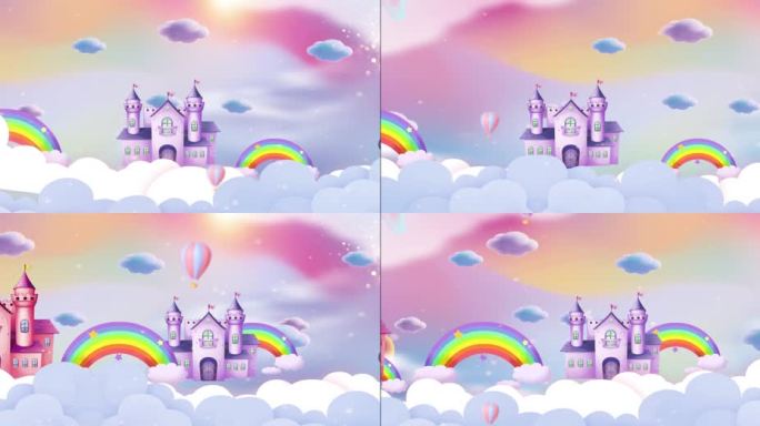16 卡通彩虹城堡