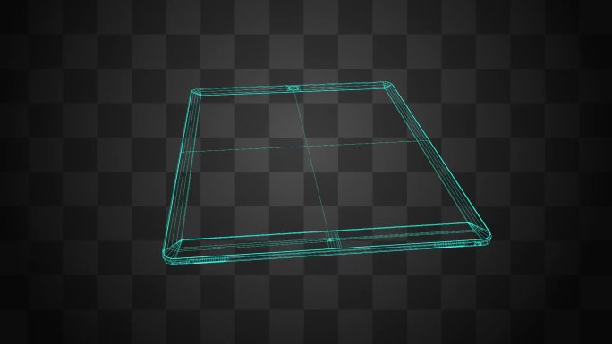 3D全息幻影成像 科技线框平板 三维动画