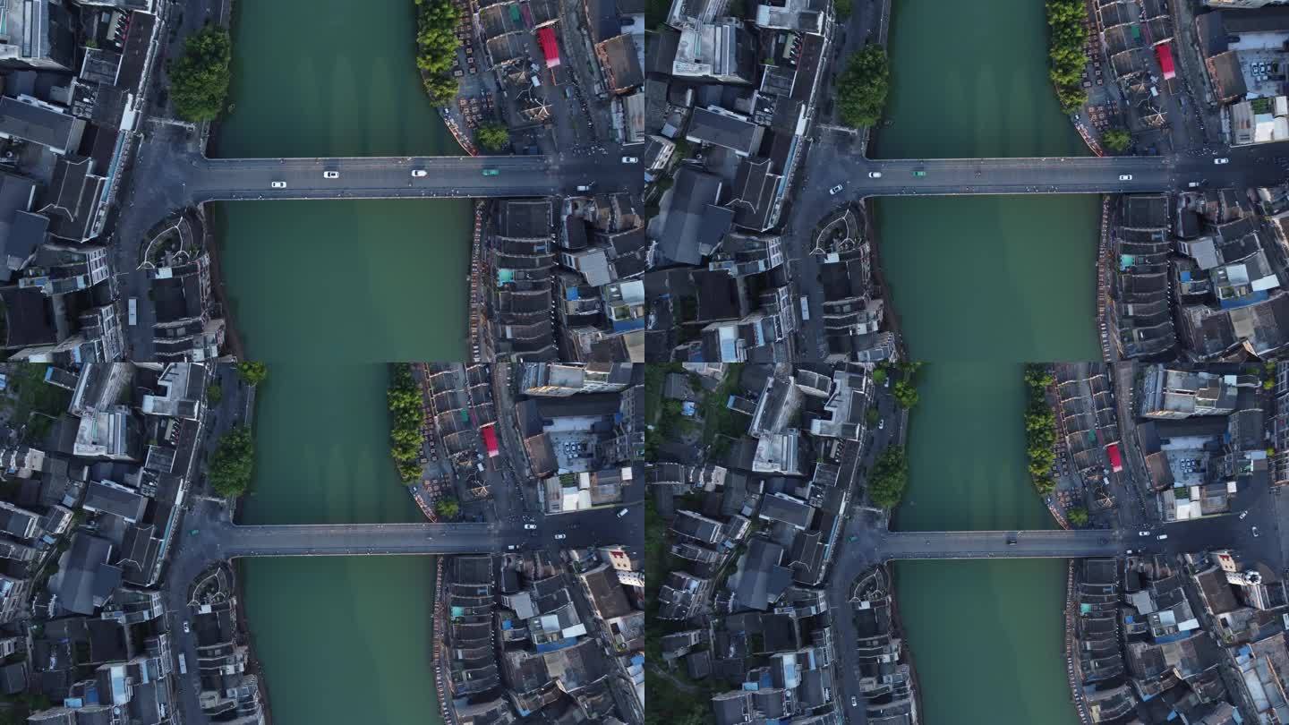 h贵州镇远跨河大桥俯视航拍