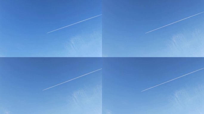 飞机飞过蓝天的轨迹