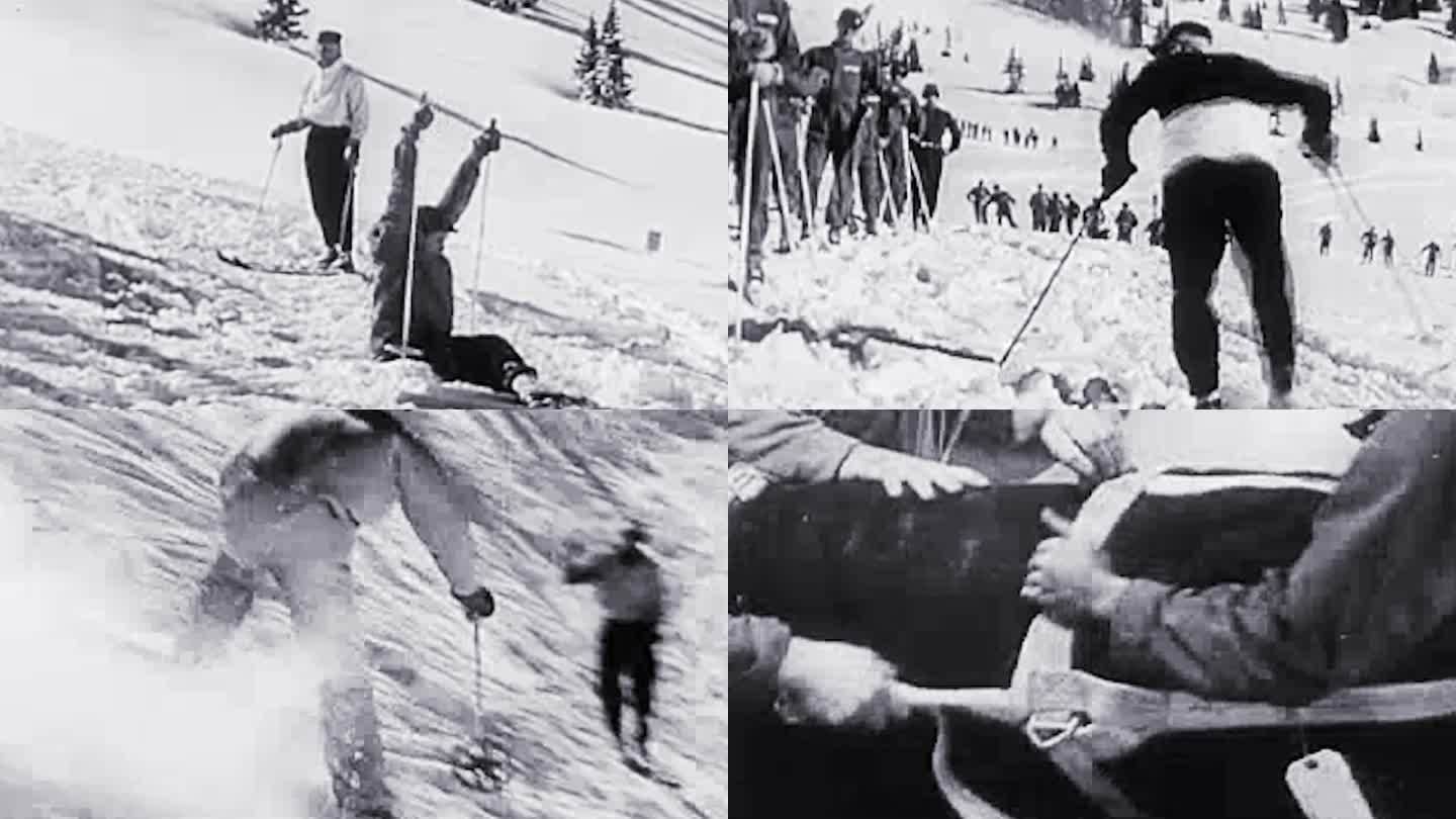 50年代美国伞兵滑雪运动训练露营
