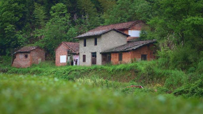 【正版素材】自然山区小村落砖房