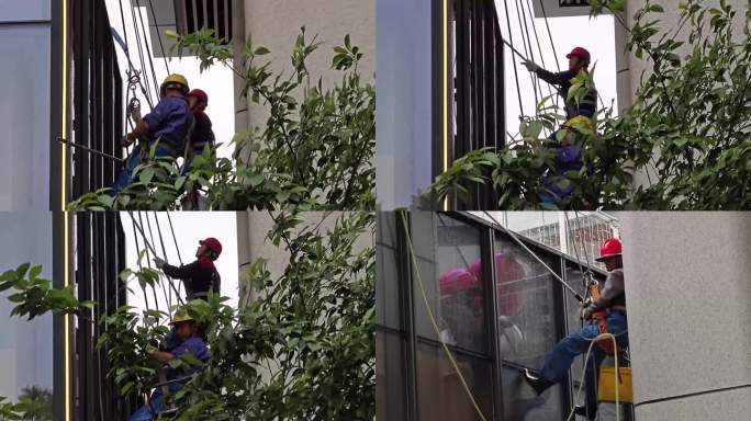 蜘蛛侠清洗玻璃