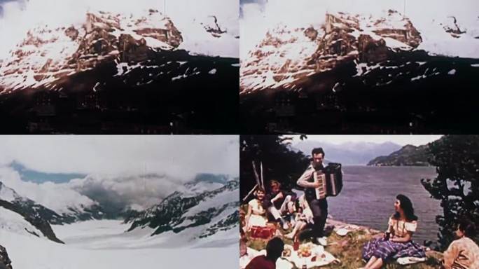 50年代瑞士阿尔卑斯山风景风光