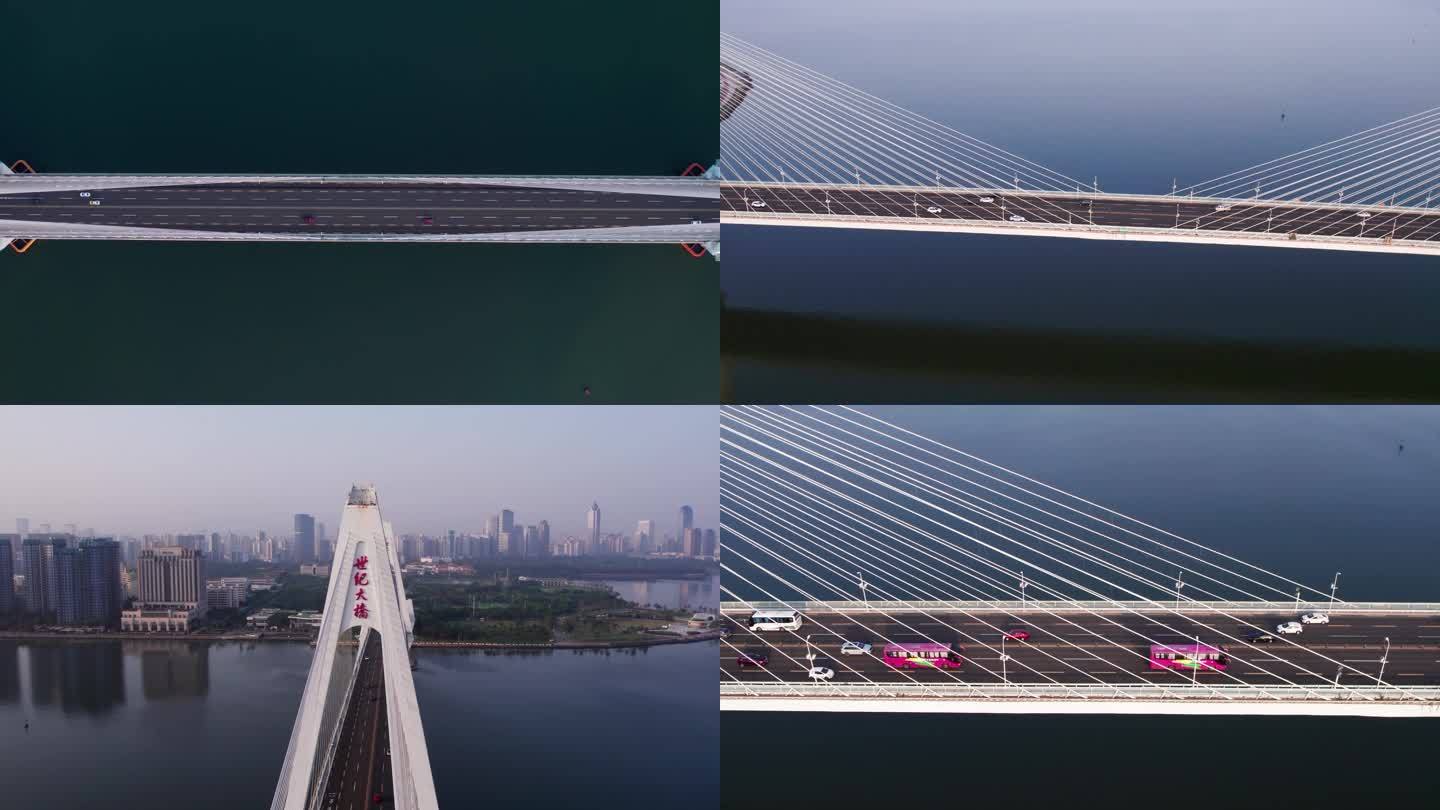 航拍海口世纪大桥4K素材
