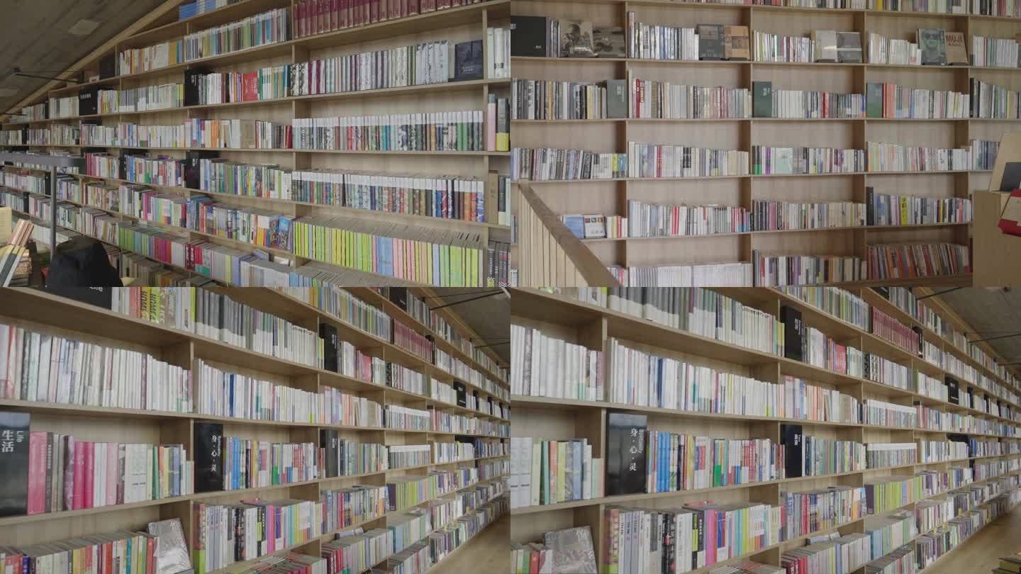 书店书架摆满书本