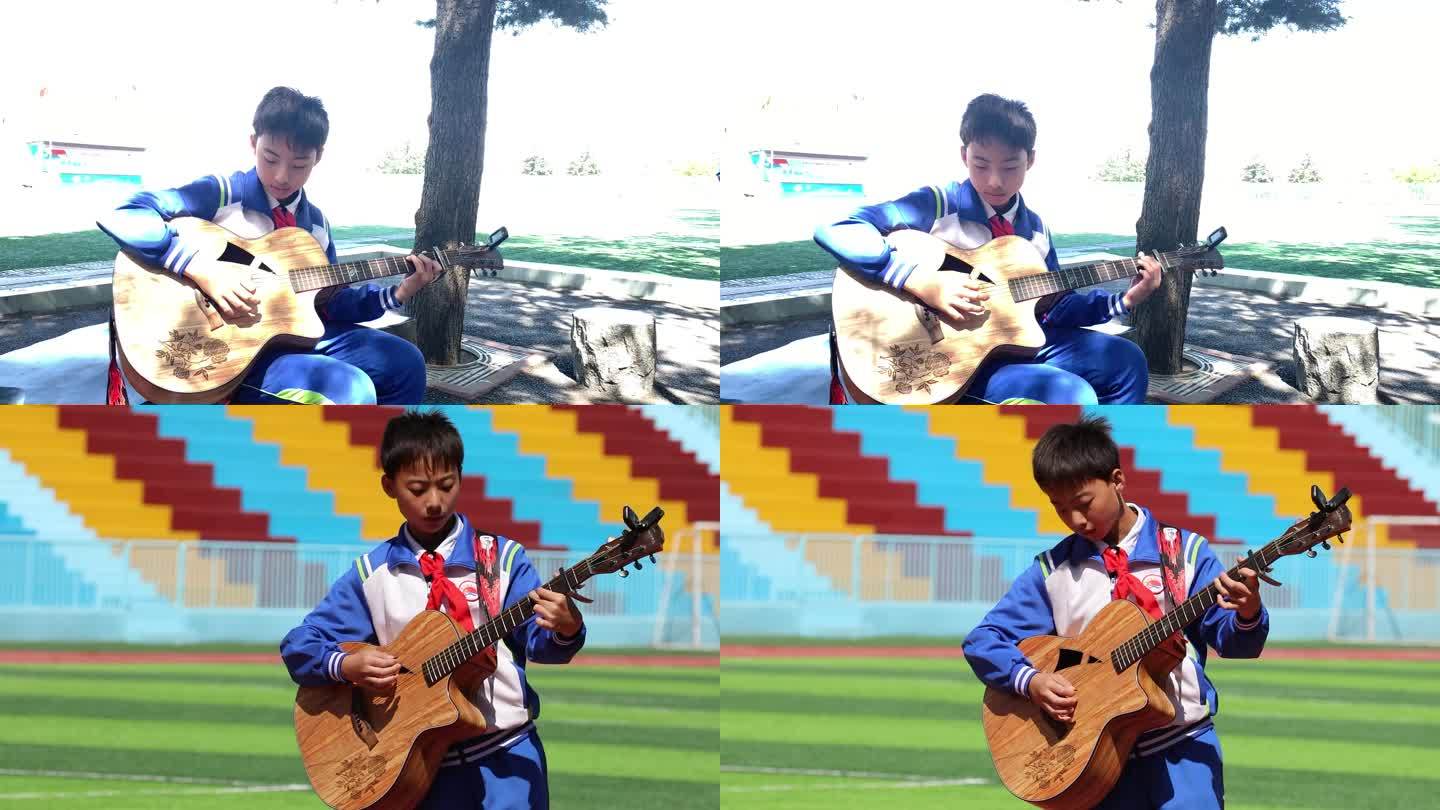 弹吉他的小学生