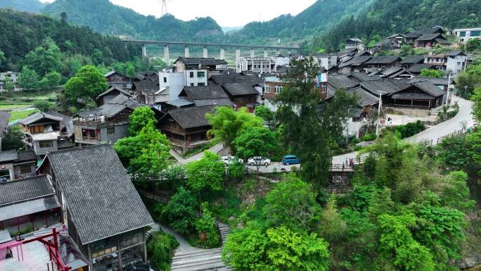 4K航拍贵州长滩乡村美丽风景