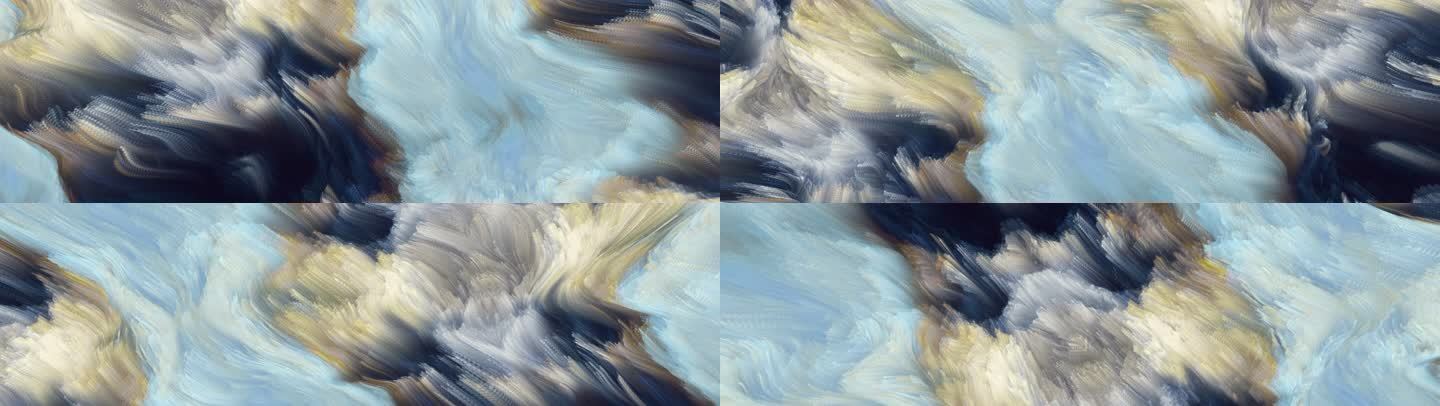 8K抽象背景艺术海浪涌动创意粒子视觉投影