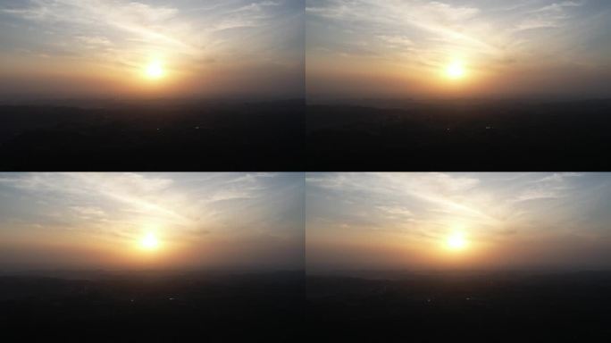 日出的大地剪影航拍丨4K丨原创实拍