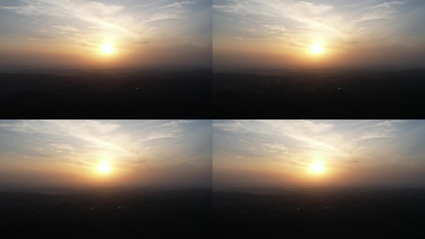 日出的大地剪影航拍丨4K丨原创实拍