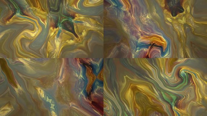 抽象艺术酸性质感油画流动背景酒吧vj11