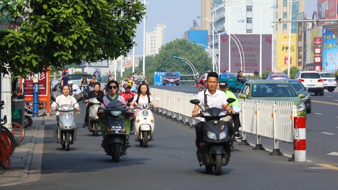 夏天嘉兴南湖城市街景实拍