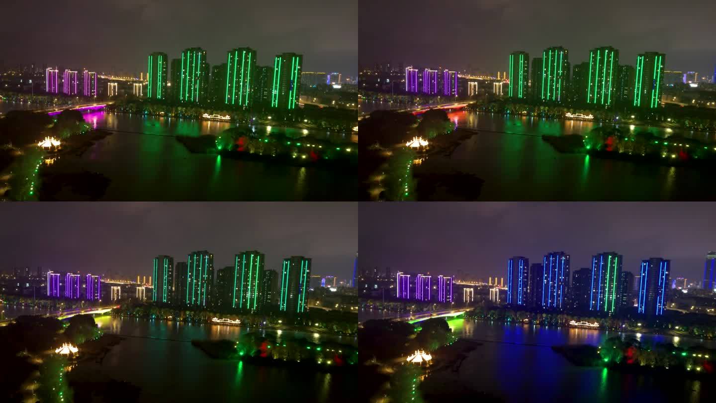 湖州 湖州博物馆夜景 长兴路 湖州大剧院