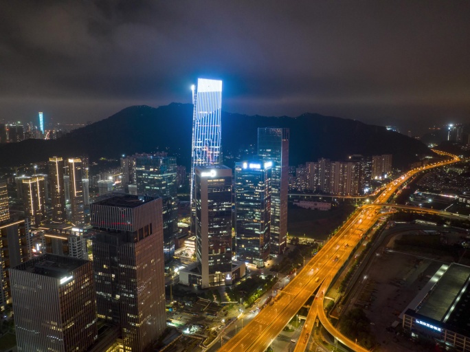 前海世贸国际大厦夜景延时