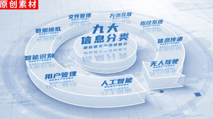 9-简洁企业文字分类展示ae模板包装九