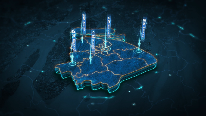 上海市粒子穿梭高端大气三维地图