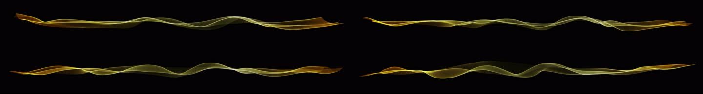 8K超宽屏金色绸带-无缝循环带透明通道