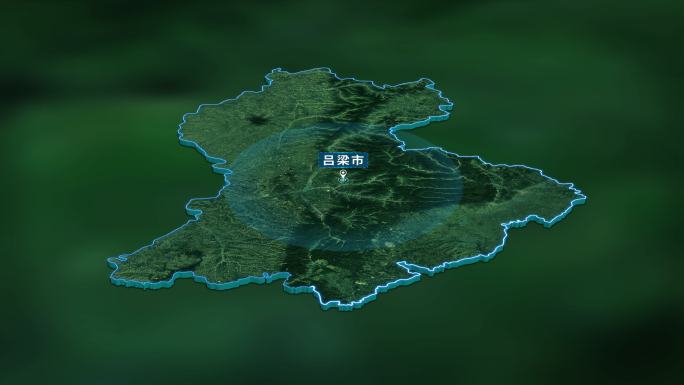 4K大气吕梁市地图面积人口基本信息展示