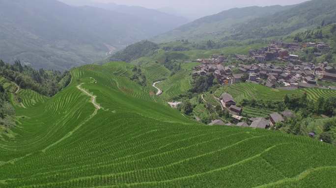 桂林龙胜龙脊梯田航拍空境